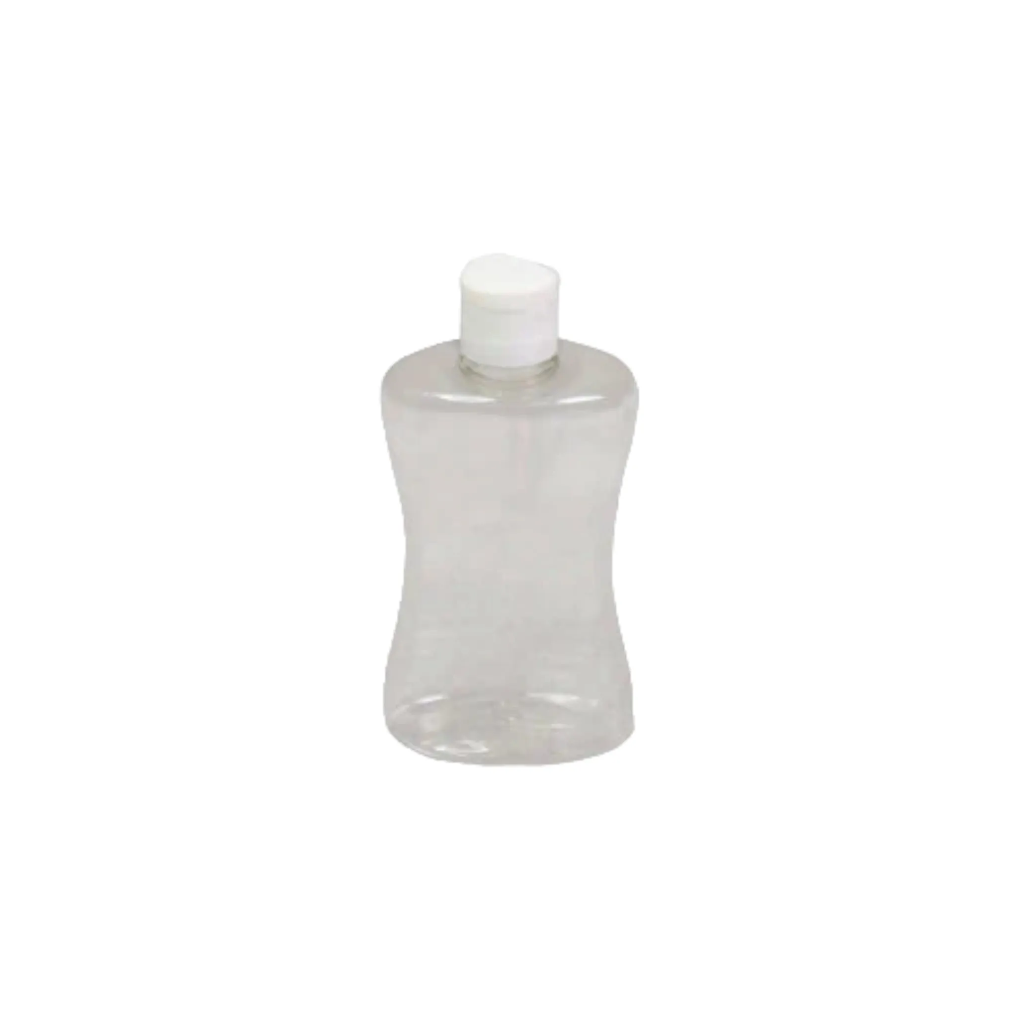 250ml PET Curve Plastic Bottle Clear with Lotion Flip Lid Nu Ware MC-PETF2-5