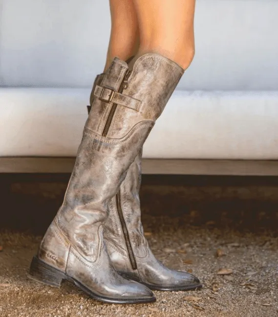 Bed Stu Women's Kathleen Icicle Rustic Leather Tall Boot F393027-ICRS