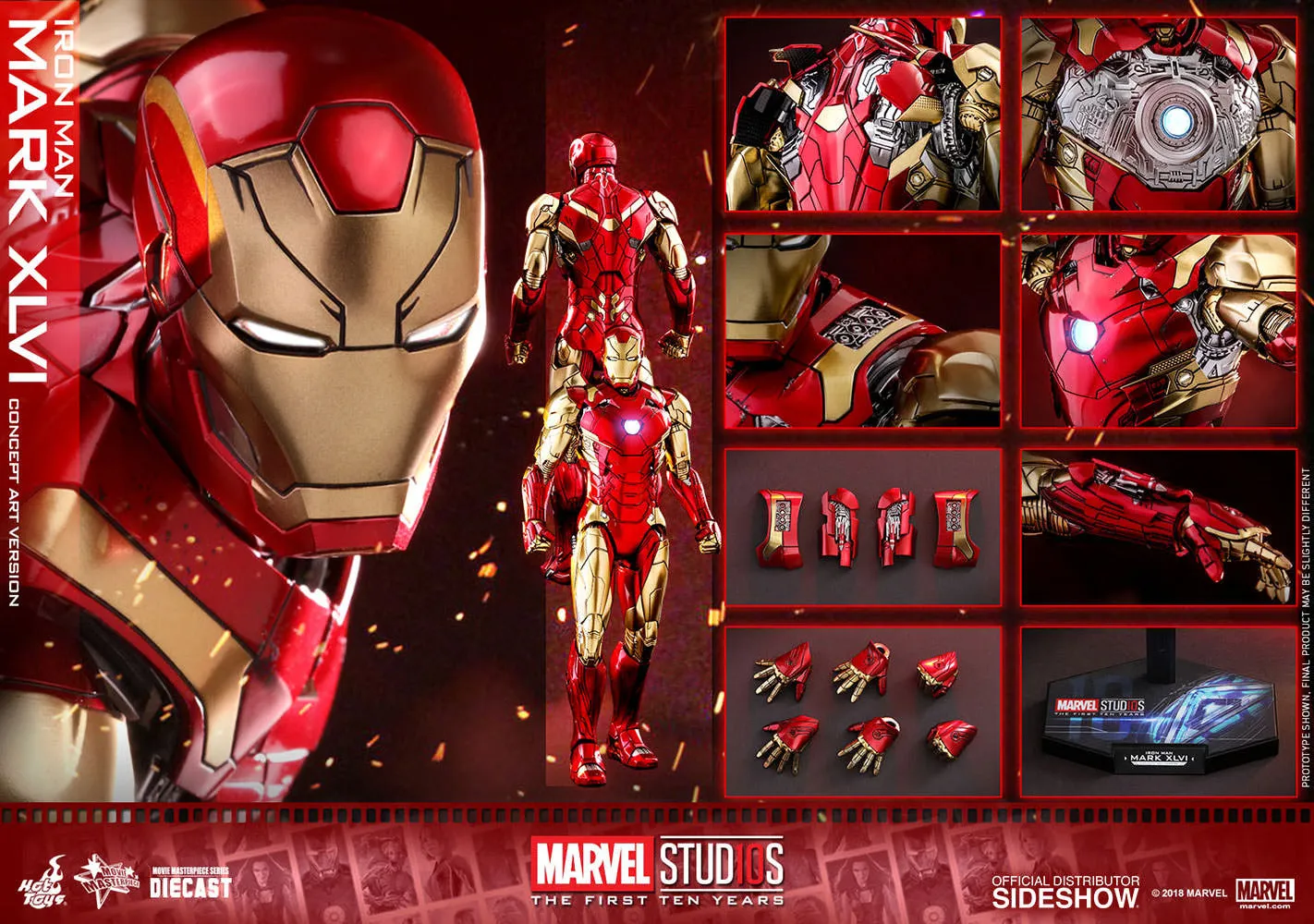 HOT TOYS MARVEL IRON MAN CONCEPT ART VERSION MARK XLVI - MARK 46 1/6 MMS489D25