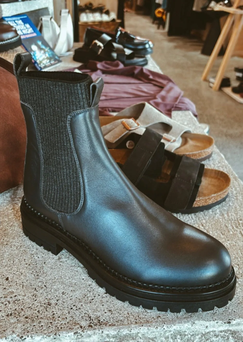 Leather Biker Boots