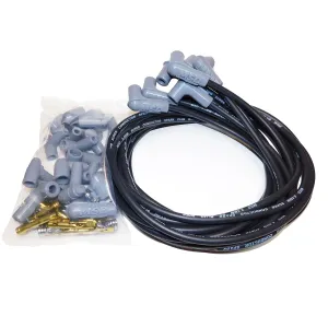 MSD Super Conductor Spiral Core 8.5 mm Spark Plug Wire Set - Black - 90 Degree Plug Boots - HEi / Socket Style - Cut-To-Fit - V8