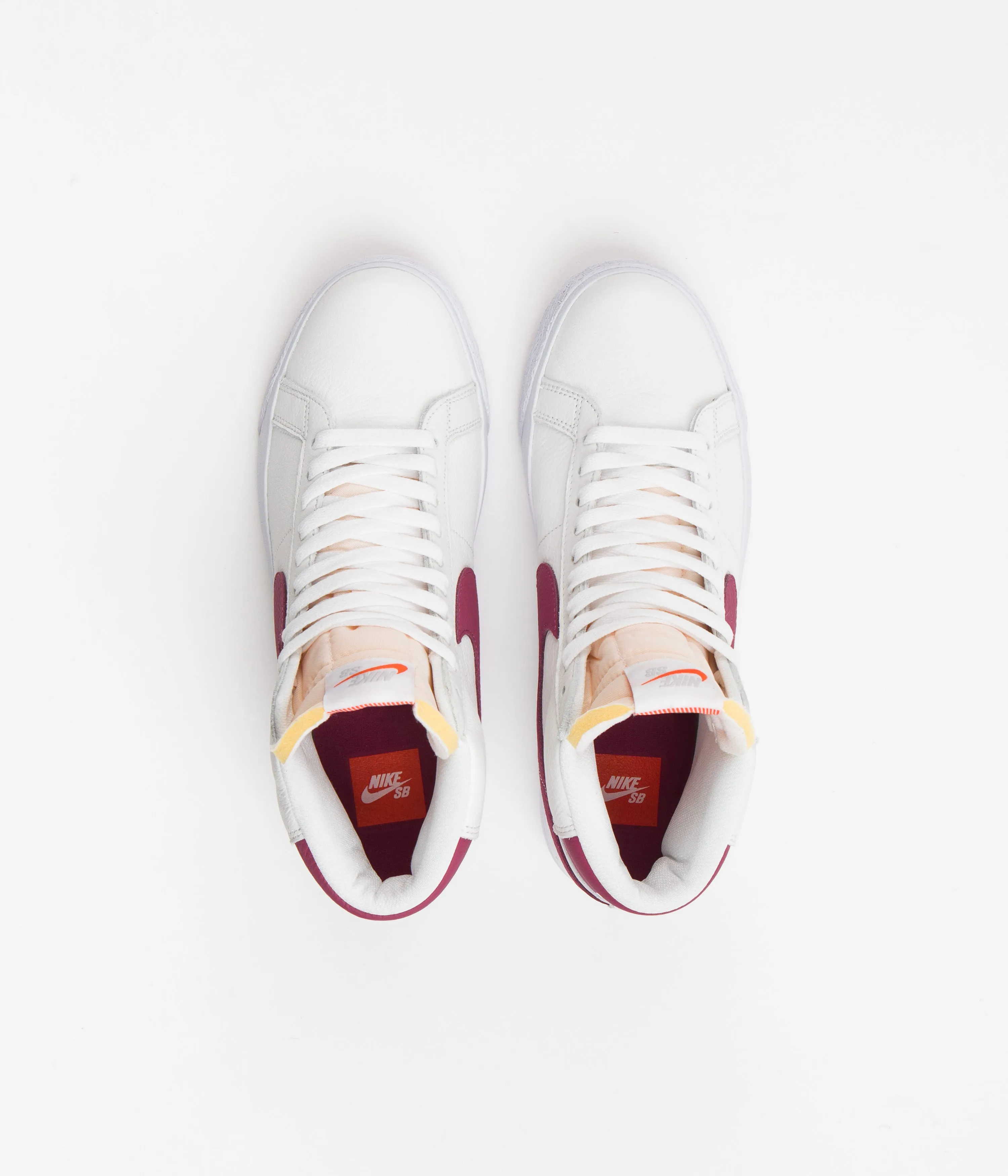 Nike SB Orange Label Blazer Mid Shoes - White / Sweet Beet - White - Sweet Beet
