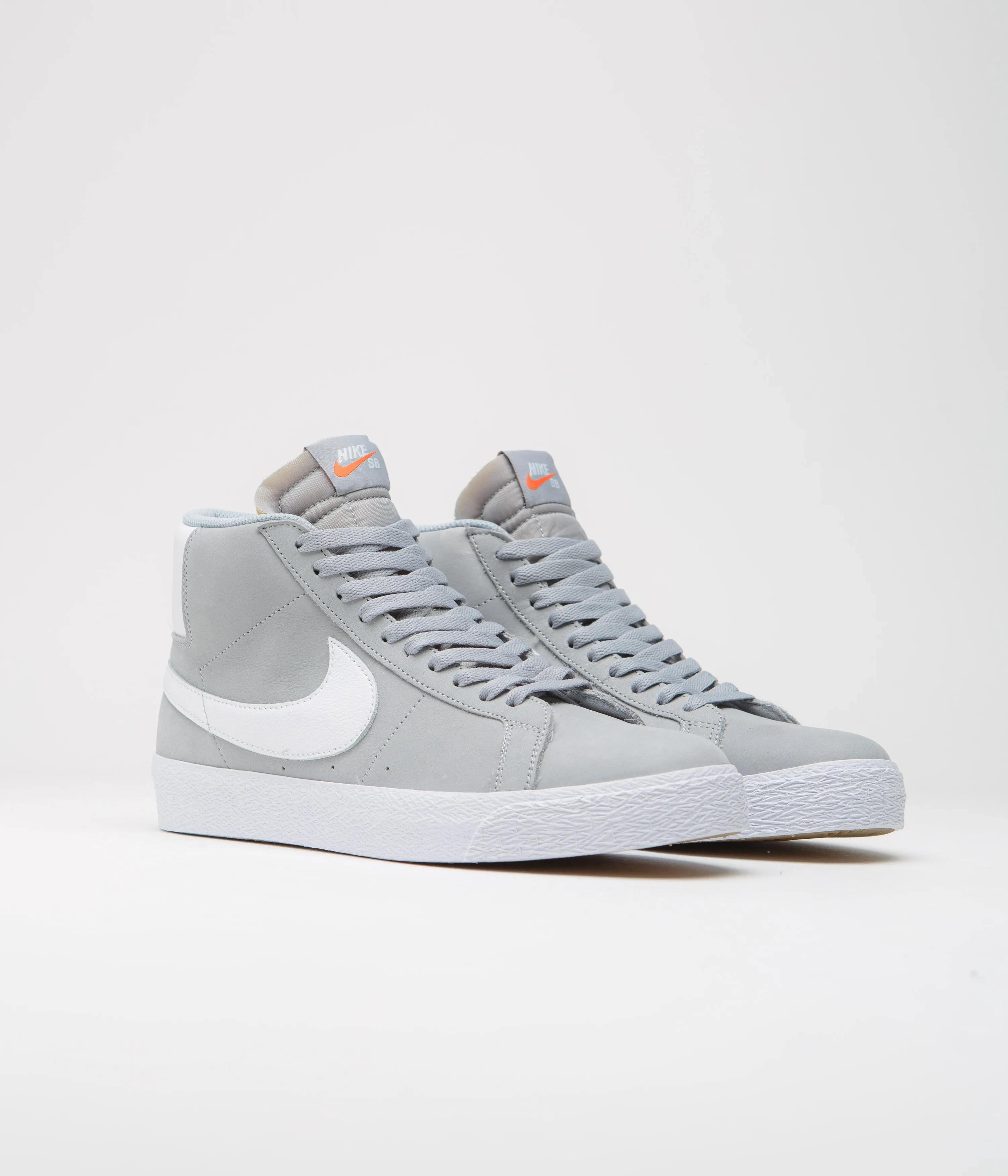 Nike SB Orange Label Blazer Mid Shoes - Wolf Grey / White - Wolf Grey