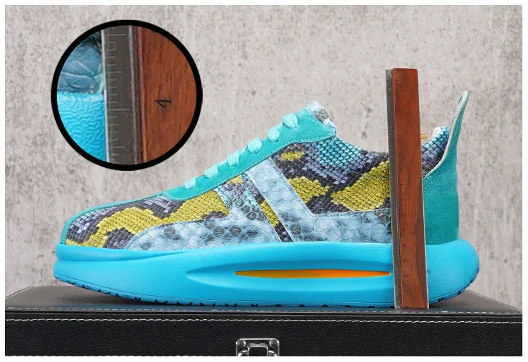 Snakeskin Pattern split leather Sneakers