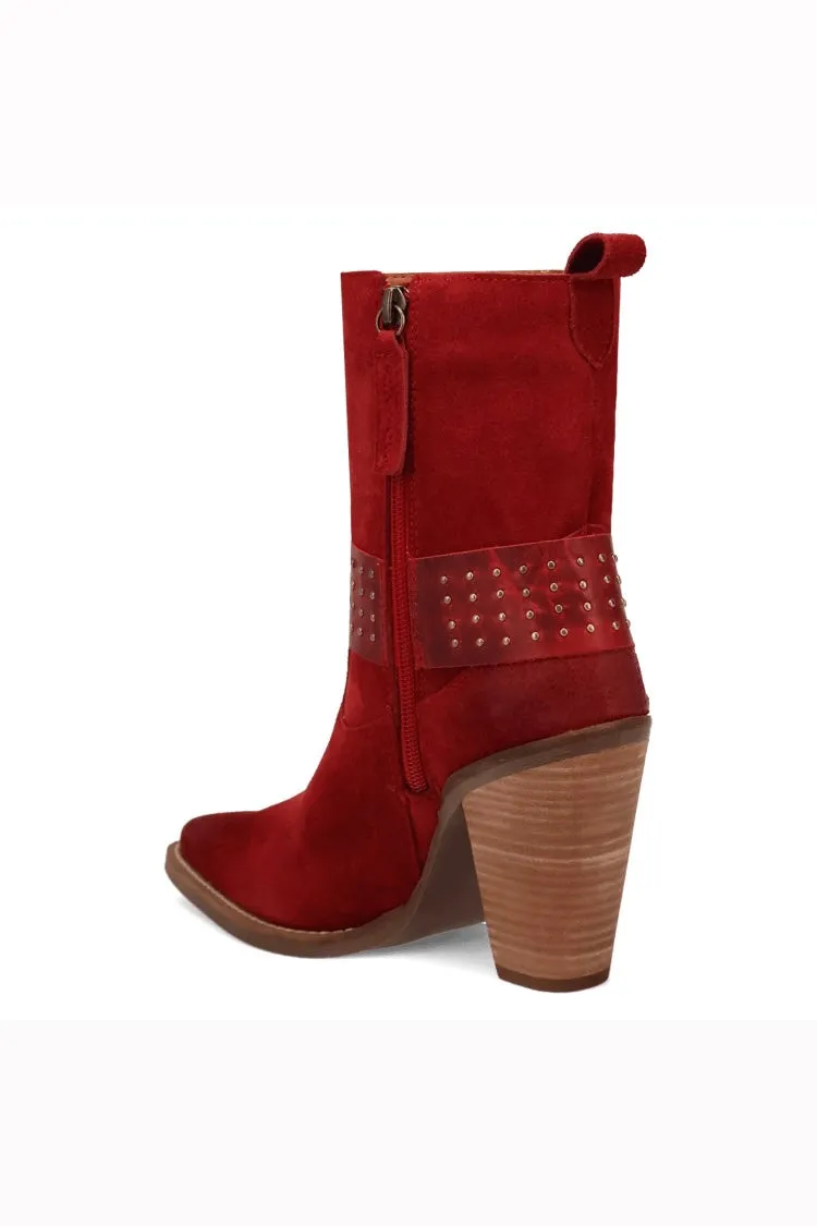 Songbird Suede Boot in Red