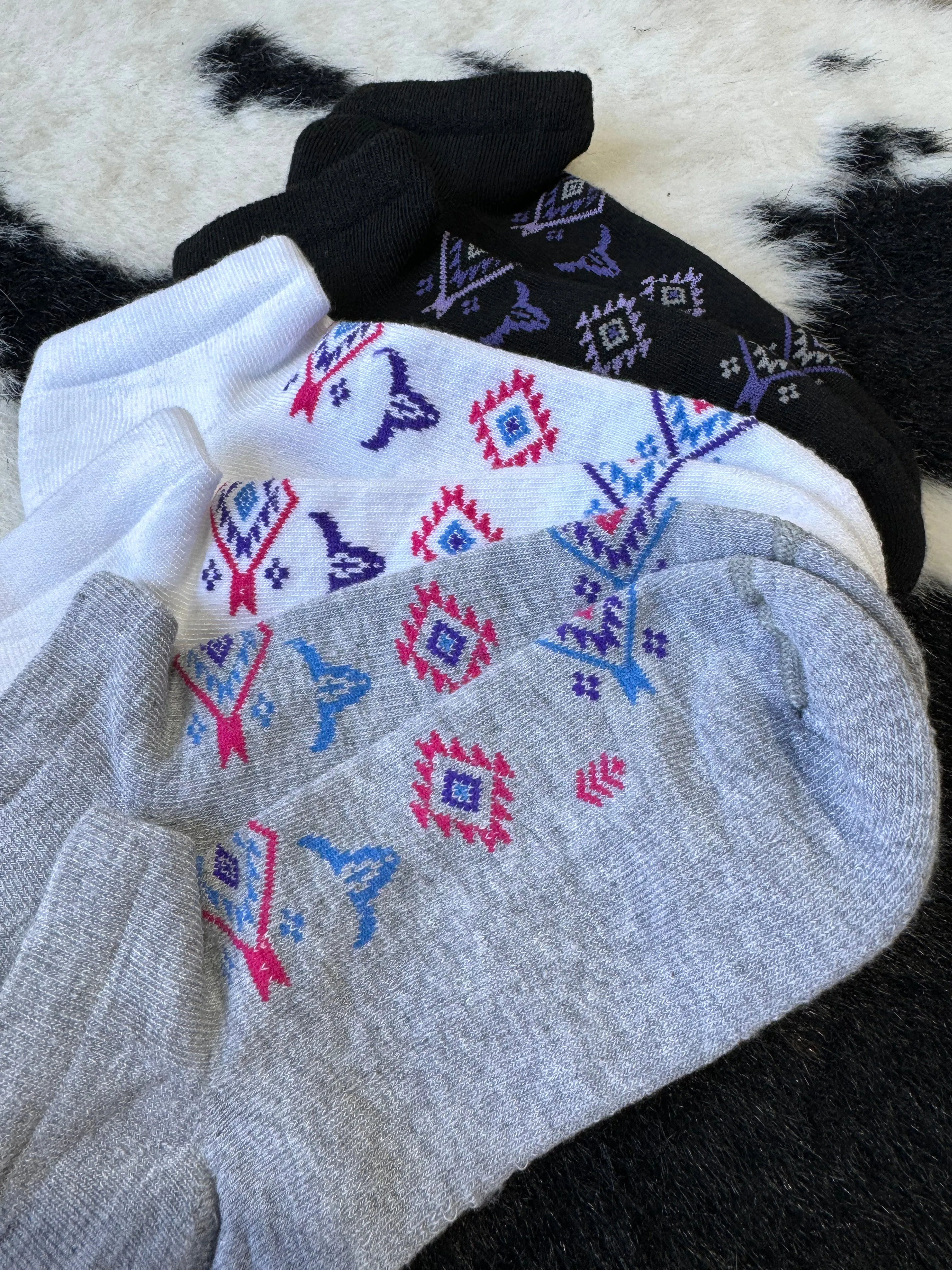 Wrangler Aztec Print Ankle Socks Trio Pack
